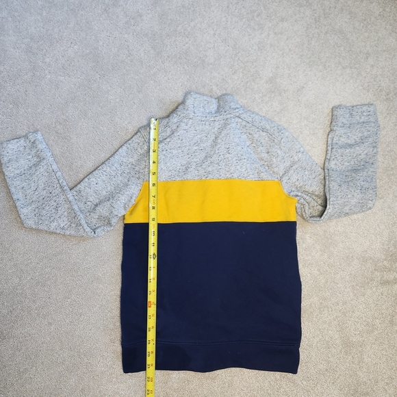 Lands' End Gray and Navy Quarter Zip Pullover with Yellow Detail - Picture 5 of 5